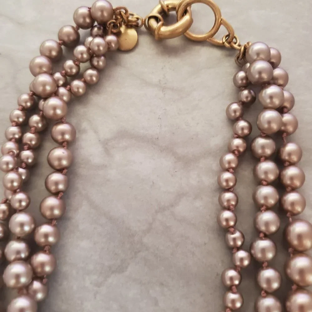 🍾 Rare HTF Vintage J.Crew Gold Pearl Twisted Statement Wedding Twisted Hammock